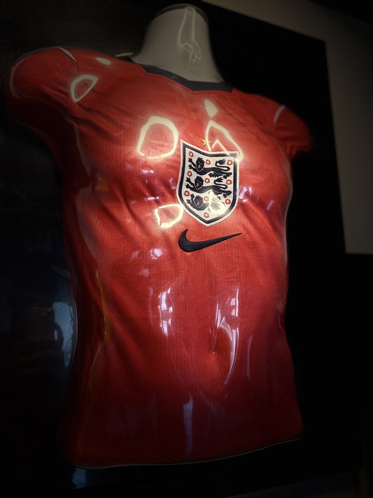 GameFrame front-facing sports shirt display frame with sculpted torso
